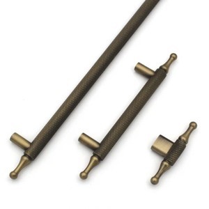 <b>Antique</b> Bronze Metal Cabinet Pull Handle With Ornate Design Drill Installation - Product Image 2