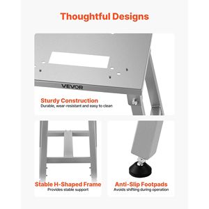 <b>Electric</b> Meat Bandsaw Stand with Adjustable Height Stable H-Shaped Frame Anti-Slip Foot <b>Pads</b> for Meat Slicer - Product Image 5