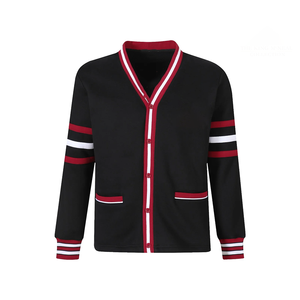 Custom Sorority Morehouse Black Fleece <b>Cardigan</b> <b>Chenille</b> V Neck Unisex Winter Wear for Wholesale Team Orders Group Sourcing - Product Image 1