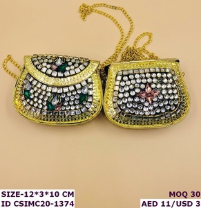 Craftstages International Handmade Kundan Mosaic Iron <b>Clutch</b> Bag Evening Party Multi-Function <b>Pearl</b> Stone Embellishment Beading - Product Image 6