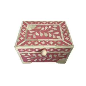 Boîte décorative de luxe en os incrusté, forme ronde, pour bijoux et accessoires, directement du fournisseur d'usine, au meilleur prix - Product Image 4