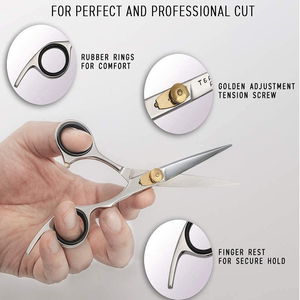 Ciseaux de coiffure professionnels en acier inoxydable, lame tranchante, pour droitiers, manche en plastique, ciseaux de coupe de cheveux, salon de coiffure - Product Image 3