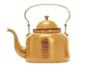 Bouilloire à thé en cuivre gravée motif floral, pot à café et à eau fait main, théière pour cuisine, restaurant, usage domestique et options cadeaux - Product Image 2