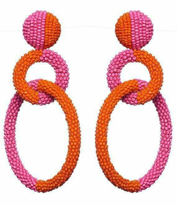 Personalized Dangle Handmade Colored Glass Rice Beads Bohemian Style for Ladies Pendant Earrings by MD HANDICRAFTS - Product Image 5