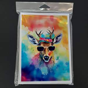 Whimsical A7 Size <b>5x7</b> New Hippie Animal Deer Blank Note Greeting Cards Pack of 8 with <b>Envelopes</b> - Product Image 3
