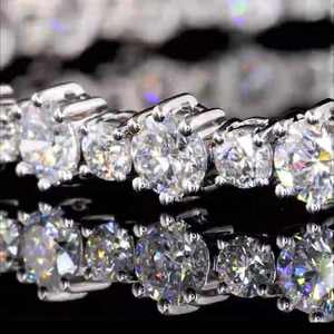 RAMDUT IMPEX Moissanite Tennis Bracelet Silver Plated Brilliant Cut Sparkling Trendy Elegant Unisex <b>Gift</b> Her Engagement GRA - Product Image 2