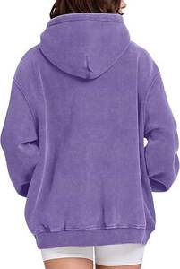 เสื้อฮู้ดแขนยาวสำหรับผู้หญิง ขายดี ดีไซน์ลายบล็อกเปลี่ยนสี ล้างสีแบบพิเศษ ใส่สบาย ราคาสมเหตุสมผล - Product Image 3