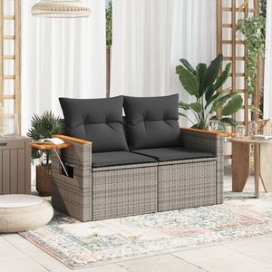 โซฟาในสวนทำจากไม้อะคาเซียเนื้อแข็งทำจากหวายเทียมสีเทาพร้อมเหล็กเคลือบผงทนทานและทันสมัย - Product Image 3