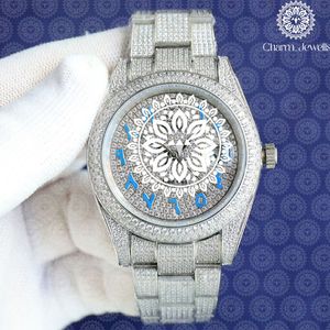 Reloj de Lujo para Mujer Charm Jewells, Caja Redonda de Acero Inoxidable de 38 mm, Cuarzo Analógico, Incrustado con Diamantes, Brazalete de Moda - Product Image 3
