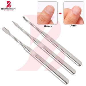 Pousse-cuticules et coupe-cuticules, 3 pièces, en acier inoxydable, professionnel, pour manucure - Product Image 4