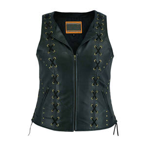 <b>Women's</b> <b>Leather</b> Biker Vest <b>Vintage</b> Motorcycle Sleeveless Outerwear Waterproof Windproof Zipper Closure Casual Fashion 2026 - Product Image 4