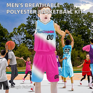 Ensemble Maillot et Short de Basketball Unisexe Personnalisé en Polyester Respirant à Mailles Ultra-Fines, Anti-Transpiration, Sublimé, Grandes Tailles - Product Image 2