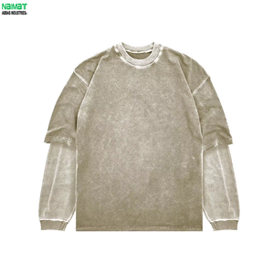 Camiseta de Manga Corta con Cuello Redondo, Doble Capa, Estilo Vintage, Corte Holgado, Secado Rápido, para Uso Diario, Comodidad Duradera - Product Image 4