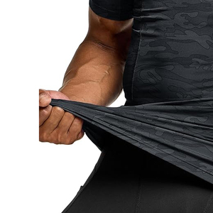 Maillot de bain/surf pour homme, manches courtes, compression, respirant, polyester/nylon, séchage rapide, protection UV, OEM, sans couture - Product Image 4