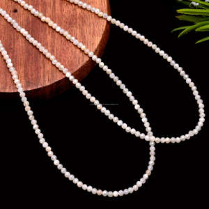 Perles en forme de rondelle à facettes en pierre de lune naturelle faites à la main 16 pouces 2.5-3mm utilisation de brin de pierres précieuses pour la fabrication d'articles de bijoux - Product Image 2