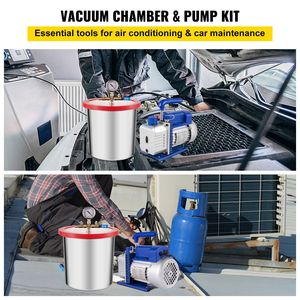 Kit Camera a Vuoto in Acciaio Inossidabile da 3 Galloni per Degassaggio 12L con Pompa da 3.6 CFM e Vuoto a 1 Stadio - Product Image 2