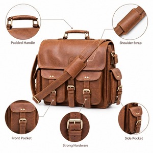 Sac bandoulière de luxe en cuir véritable, petit sac messager, sacoche pour ordinateur portable, idéal pour le bureau, les voyages, unisexe, cadeau d'affaires, sac haut de gamme - Product Image 2