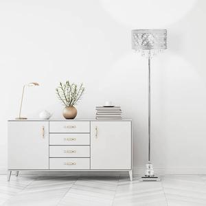 Lampe de sol décorative en cristal avec cadre chromé pour une ambiance luxueuse dans le salon - Product Image 4