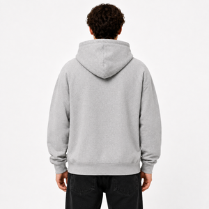 Sweat à capuche unisexe surdimensionné en coton éponge 400 grammes, fermeture éclair, couleur unie, style décontracté vintage, en molleton tricoté pour l'hiver - Product Image 5