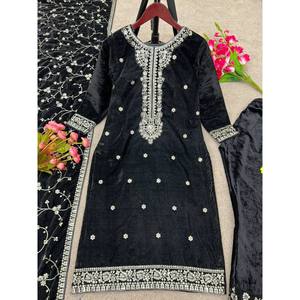 Top de soirée pour femmes de créateur-Ensemble Sharara et Dupatta Top élégant avec bas et pièce de couverture assortis - Product Image 3