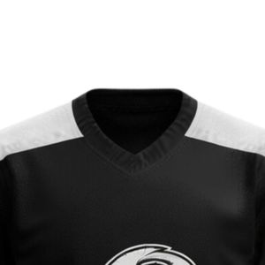 Men Black White Sublimated <b>Ice</b> Hockey Printable Polyester V Neck Jersey Long Sleeve Athletic Team Wear Performance Clothing - Product Image 3