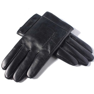 Leather Gloves Wrist Length Plain Style Thermal Unlined for Daily Use Winter Warmth Casual Wear - Product Image 4