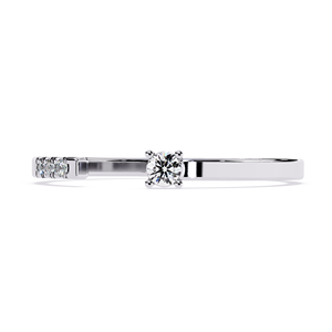 Anillo de Compromiso de Diamantes Chapado en Oro Blanco de 18 Quilates para Mujer, Corte Brillante Redondo, Certificado IGI, Sintético (Cultivado en Laboratorio), Estilo Clásico - Product Image 2
