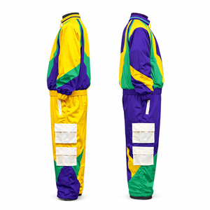 Ensemble de jogging pour hommes en polyester, deux pièces, veste zippée en nylon matelassée et pantalon de survêtement, survêtement en nylon personnalisé pour hommes - Product Image 4