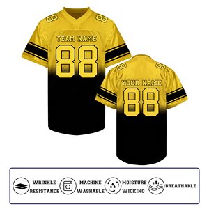 Men's Custom Sublimated Football Jersey V-<b>Neck</b> Short Sleeve Mesh Breathable Team Name All Seasons Regular Fit - Product Image 3