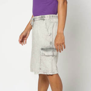 Shorts en jean pour homme en coton lavé, coupe droite, durables, pour usage quotidien, style décontracté - Product Image 4