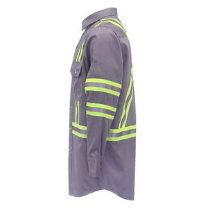 Wholesale Fireproof Men's Welder Fire Resistant Clothing Long Sleeve Button Up <b>Flame</b>-retardant Hi Vis Button Up <b>Shirts</b> - Product Image 3