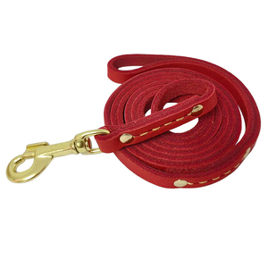 Aluminum-Finished Dog Leash Made With Genuine Leather High Quality Real Leather Dog Leash For Online Sale - Product Image 1