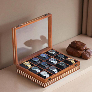 Caja de Madera para Relojes con Elegante Almacenamiento de Madera para Relojes, con Reloj de Madera de Lujo - Product Image 1