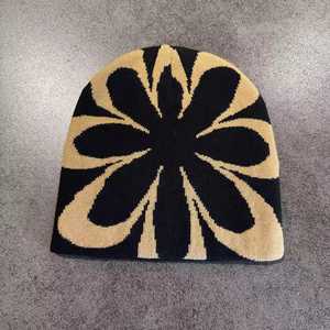 Unisex Geometric Jacquard Beanie Hat 56-58CM Acrylic <b>Winter</b> <b>Cap</b> Casual Style Black White Orange Beige Pattern - Product Image 3