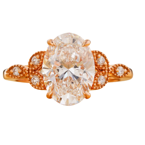 Anillo de Compromiso Solitario Ovalado de 3.09 CT con Diamante Cultivado en Laboratorio VVS-VS DEF, Oro de 14K, con Corte Cojín, Opciones en Oro Amarillo y Blanco - Product Image 1