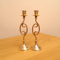 Ensemble de chandeliers en laiton style vintage, supports décoratifs pour bougies coniques, décoration d'intérieur, chandeliers en métal durables
