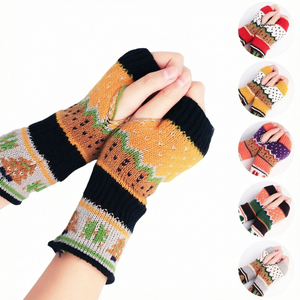 New Jacquard <b>Knitted</b> Touchscreen <b>Gloves</b> for Women Acrylic Cotton Casual Winter Warm Outdoor Sports <b>Gloves</b> - Product Image 6