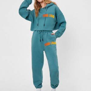 Conjunto Deportivo Personalizado de Algodón 100% con Bordado de Encaje, Sudadera de Alta Calidad, Estilo Vintage Informal para Mujer - Product Image 1