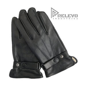 Gants unisexes pour adultes en cuir noir de qualité supérieure, perforés, respirants, avec logo personnalisé, avant et arrière, pour toutes les saisons - Product Image 2