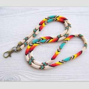 Collier porte-clés décoratif bohème perlé, porte-clés coloré et porte-carte d'identité pour femmes à prix avantageux - Product Image 4