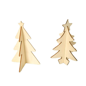Adornos Navideños de Madera al por Mayor, Kit de Manualidades de Mini Árbol de Navidad para Niños, Decoraciones para Pintar, Dropshipping - Product Image 1