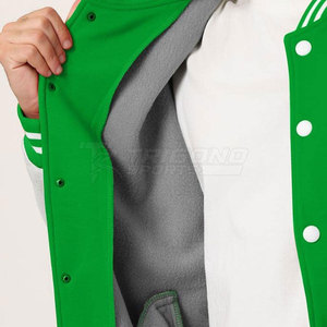 Blouson universitaire d'hiver grande taille pour homme, avec logo frontal, en tissu polaire coton/laine écologique et imperméable, col montant - Product Image 6