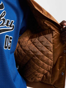 Veste en satin 100% authentique avec tissu en toile et logo sur le devant pour homme, chaude et confortable pour l'hiver - Product Image 6