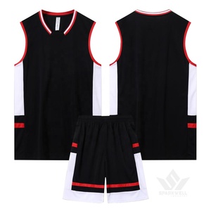 Conjunto de Uniforme de Baloncesto Personalizado, Sin Mangas, Cuello en V, Poliéster que Absorbe la Humedad, Uniforme Deportivo Unisex para Adultos - Product Image 2
