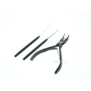 Conjunto de herramientas para extensiones de cabello con reseñas de clientes: Alicates para microenlaces, herramienta de extracción, agujas con bucle, peine de cola, tijeras OEM - Product Image 3