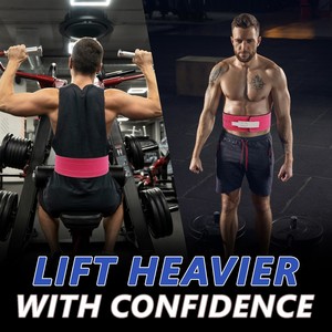 Pink Artificial Leather <b>Weight</b> Lifting <b>Belt</b> Adjustable Waist Support with Metal Buckle for Strength <b>Training</b> Unisex - Product Image 5