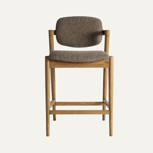 Taburete Alto de Madera de Teca Contemporáneo Hagen con Base Giratoria de Madera Maciza para Cocina, Comedor, Bar en Casa o Eventos - Product Image 2