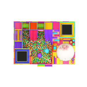 Indoor Plastic Playground <b>Play</b> <b>Center</b> with Ball Pool Slide Climbing Area and Basketball Hoop for Commercial Use - Product Image 1
