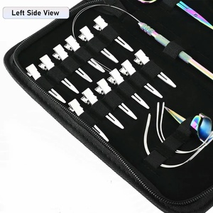 Kit Profesional de Herramientas para Extensiones de Cabello, Juego de Pinzas y Agujas para Cuentas, Acero Inoxidable Negro, con Estuche de Cuero para Expertos de Salón - Product Image 6