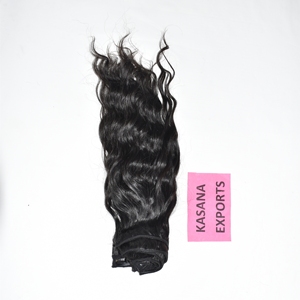 Extensions de cheveux humains naturels noirs pour femmes, 100 % Remy, ondulés profonds, raides et crépus, cuticules alignées, avec clip, style indien, en dentelle complète - Product Image 3